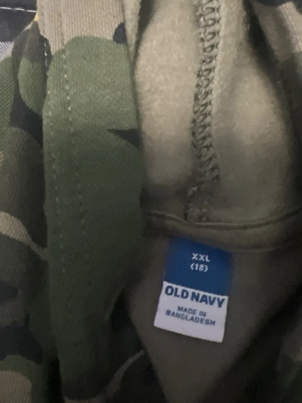 Old Navy Kids Camo Hoodie with Yellow Smile Faces